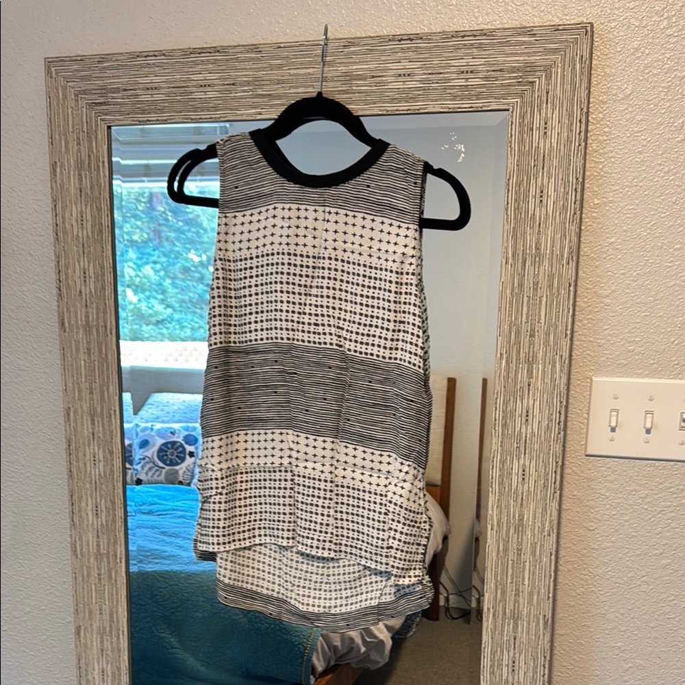 Madewell Black and White Striped Tank Top